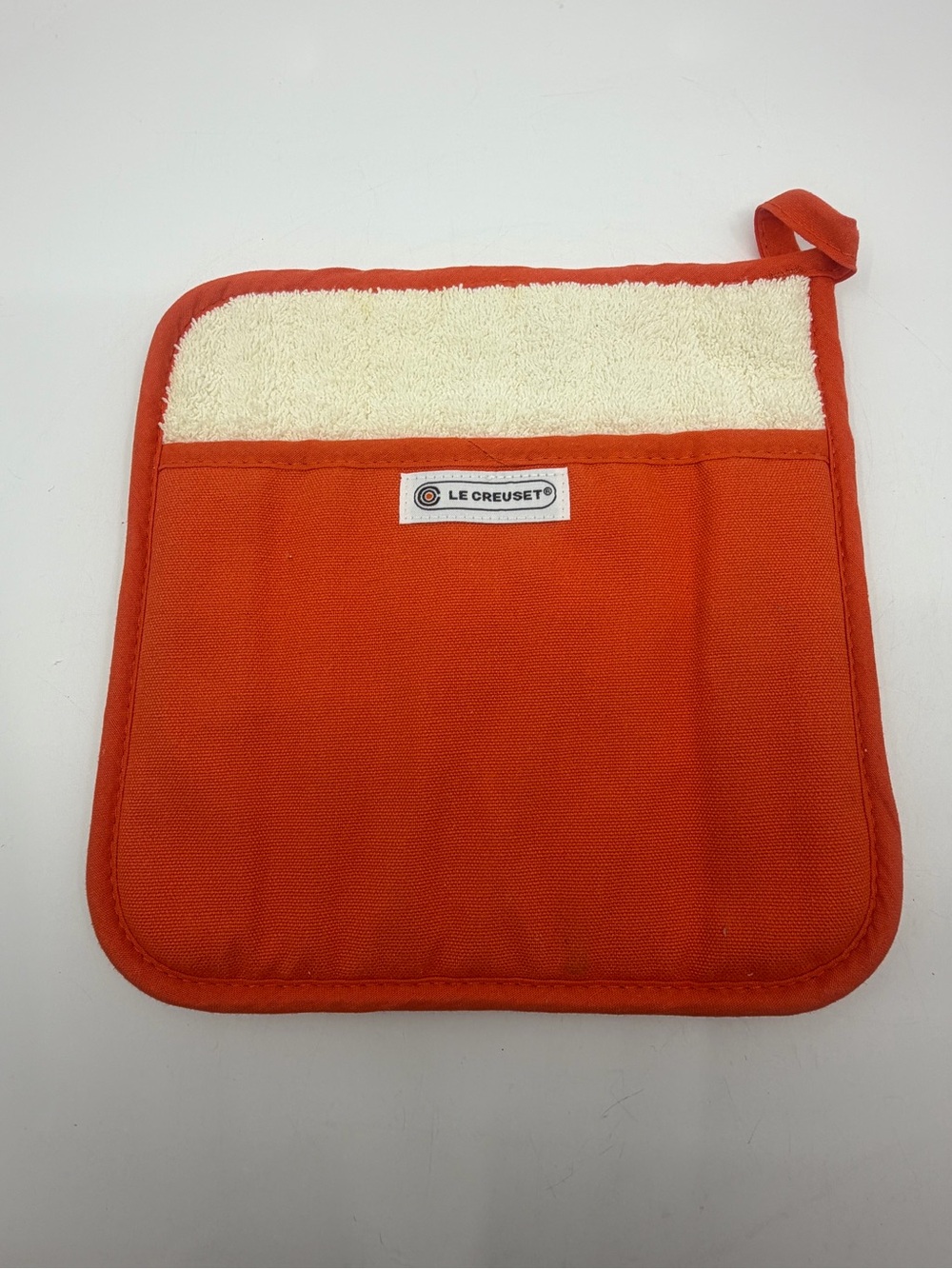 Le Creuset flame orange potholder